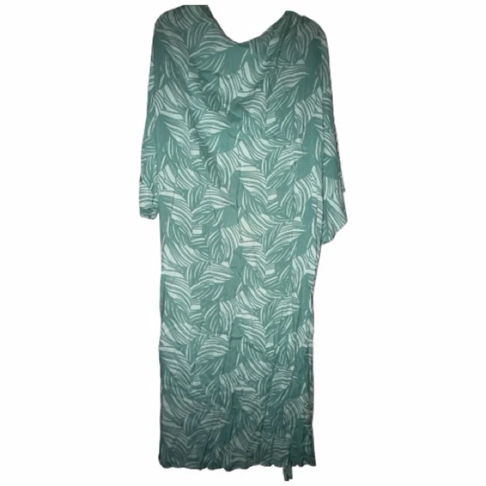 Pink Lily Mint Leaf Print Kimono - Picture 3 of 5
